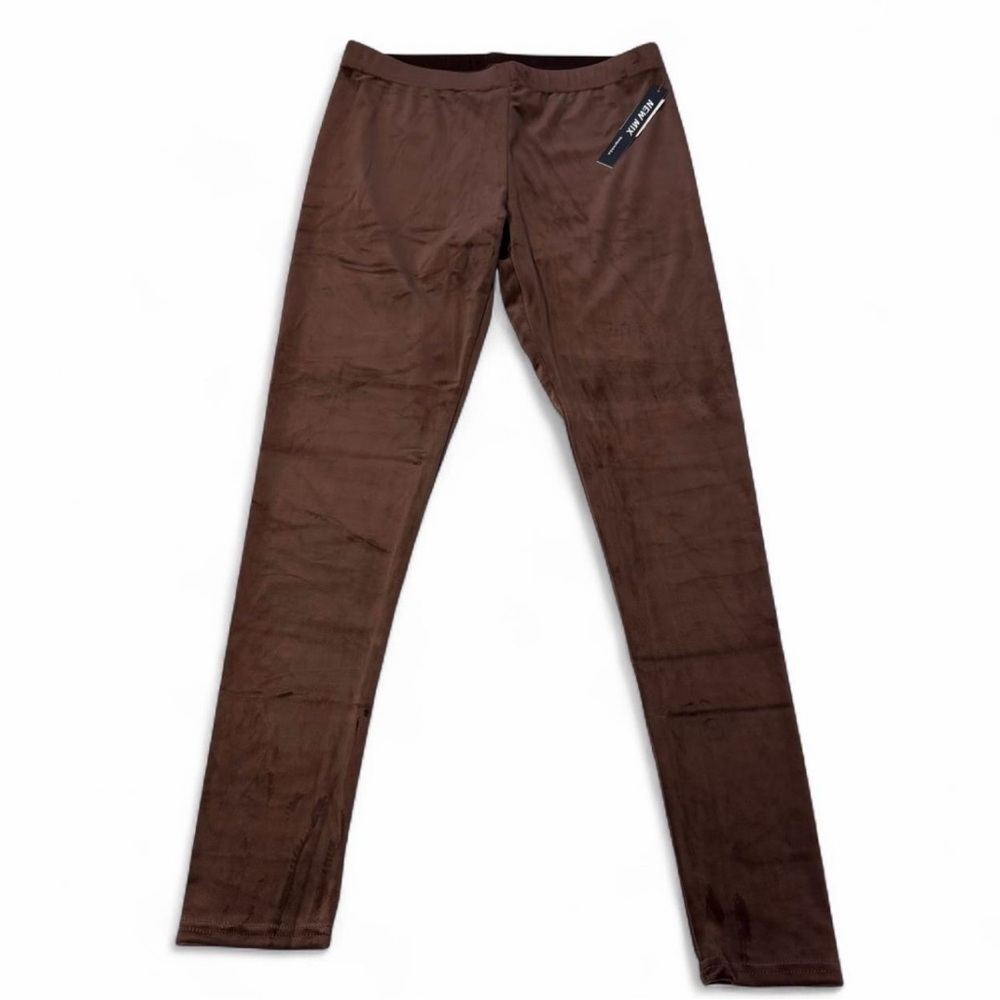 New Mix Velour Leggings Lot Of 2 Women’s 2X/3X Brown Tan Cozy Soft Comfy Relax - Picture 2 of 13